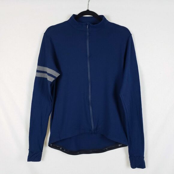 Pinebury Merino Wool Cycling Jersey Mens XL Blue Long Sleeve Full Zip Grafton - Picture 1 of 7